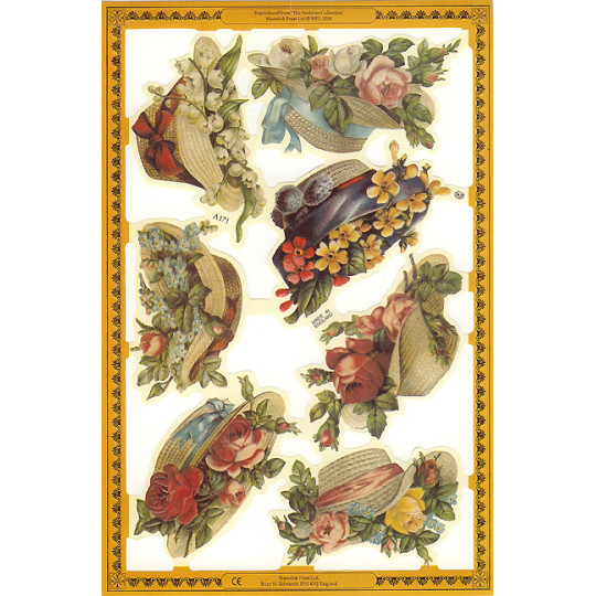 Flower Bonnet Hat Scraps ~ England